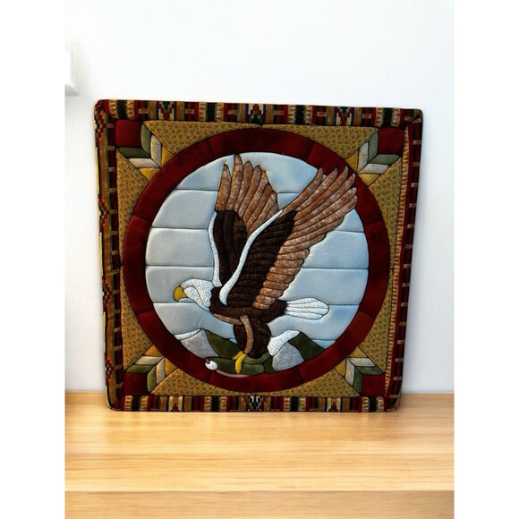 Completed Quilt Magic No Sew Wall Hanging Eagle Aztec Southwestern Unframed - Picture 1 of 7